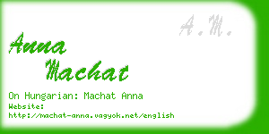 anna machat business card